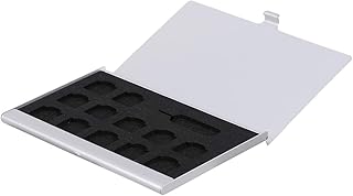 Mikikit Sd Card Holder Case 1pc Slots Sim Bag Storage Shop Phone Portable Pin Home Number Aluminum Organizer with Case Chip for Card A Holders, Cards Tool Silver Needle Holder Sd Card Storage Case