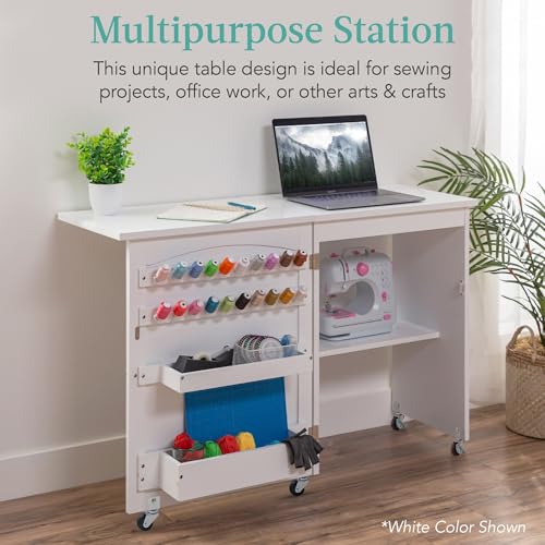 image for Best Choice Products Folding Sewing Table Multipurpose Craft Station &