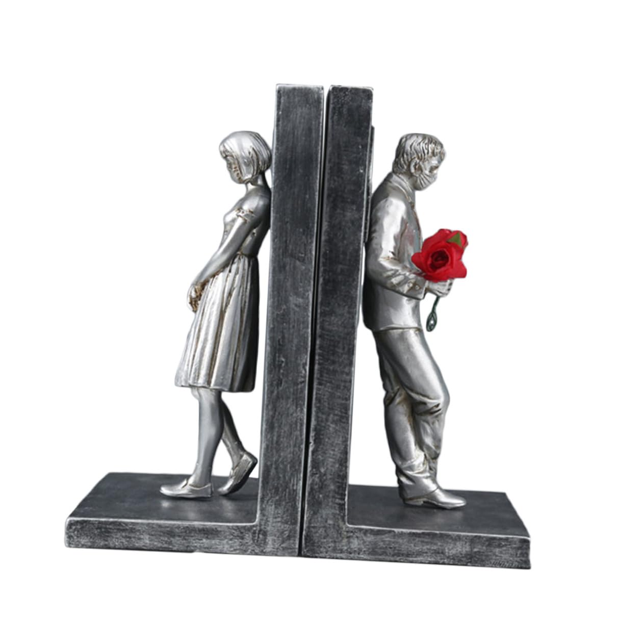 Supports lourds pour bureau au design sculpté de figurines de couple en résine