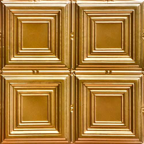Shanko Skpc320-Lnop-24X24-N-12 Cubism Stamped Metal Nail-Up Tin Ceiling Tile (48 Sq. Ft), Lincoln Copper, Pack Of 12 #TOP4