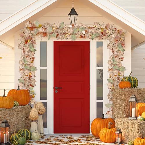 Guirnalda de hojas de otoño artificiales con bayas para decoración de casa 4