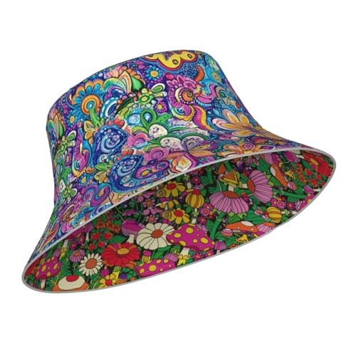 Image of Bucket Hat Double-Side-Wear Reversible Sun Hat Beach Travel Hiking for Women Men