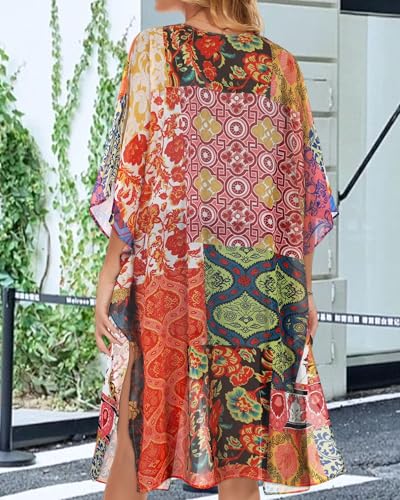 Image of Women's Kimono Beach Cover up for Summer Bathing Suits Cardigans Casual Loose Swimwear 2026