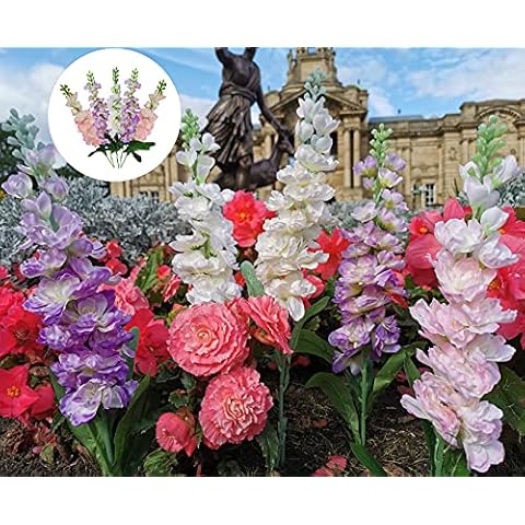 Garden 365 - Artificial Hyacinth 5 PACK - Artificial Garden Plants Outdoor For Year Round Colour, Mixed Pink, White & Purple - 5 PACK Cover