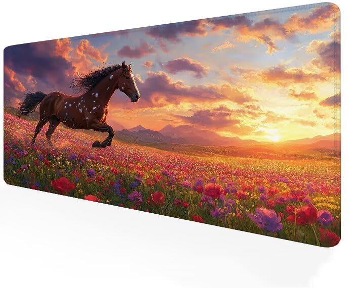 Grand tapis souris fleur XXL idée cadeau originale pour bureau de gamer et passionnés