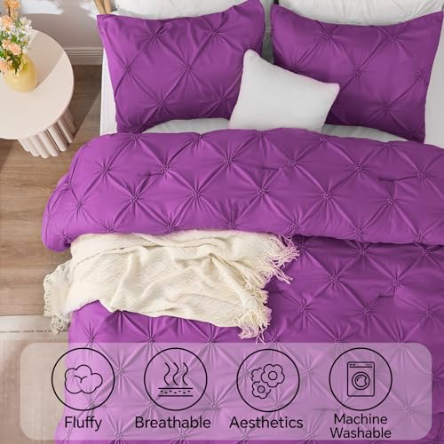 Image of BEDELITE Queen Comforter Set Purple,Lightweight & Soft Comforter