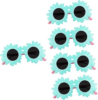 5 Pares De Óculos De Sol Óculos Polarizados Enfeites De Bolo Roupas Redondos Óculos De Sol Florais Óculos De Sol De Festa Floral Óculos De Sol De Flor Óculos De Flor Infantil