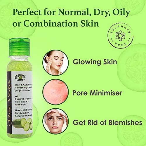 Image of Aloe Veda Tulsi & Cucumber Sulphate Free Herbal Refreshing Face Cleanser 100 ml