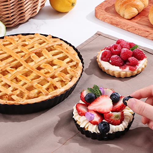Hongbake Round Tart Pan 9 Inch With Removable Bottom, Nonstick Quiche Baking Pan For Oven, Tarts Tin For Cheese Cakes, Desserts #TOP1