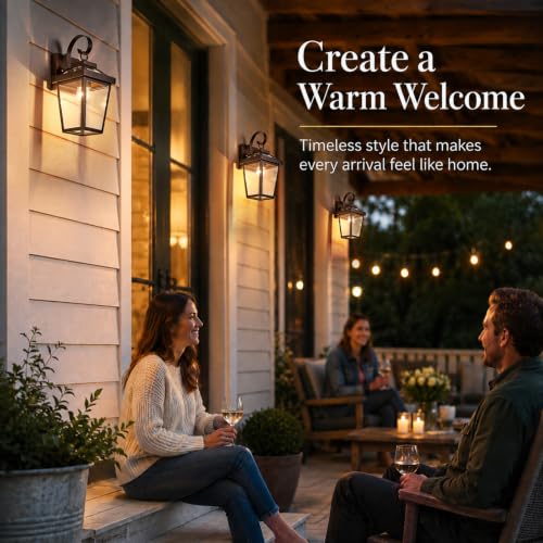 EERU Oil Rubbed Bronze 2 Pack Dusk to Dawn Outdoor Wall Lights by EERU - Used condition - Image 5