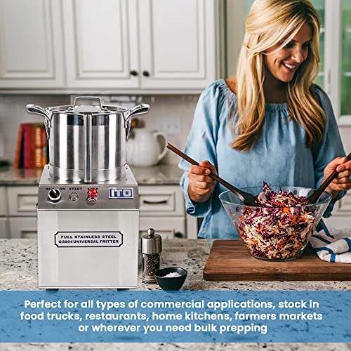 – 550W Electric 4L Stainless-Steel, Commercial Grade Food Chopper Processor Machine - Kitchen Fritter - 1400RPM High Output with Removable Blades - CE Certified