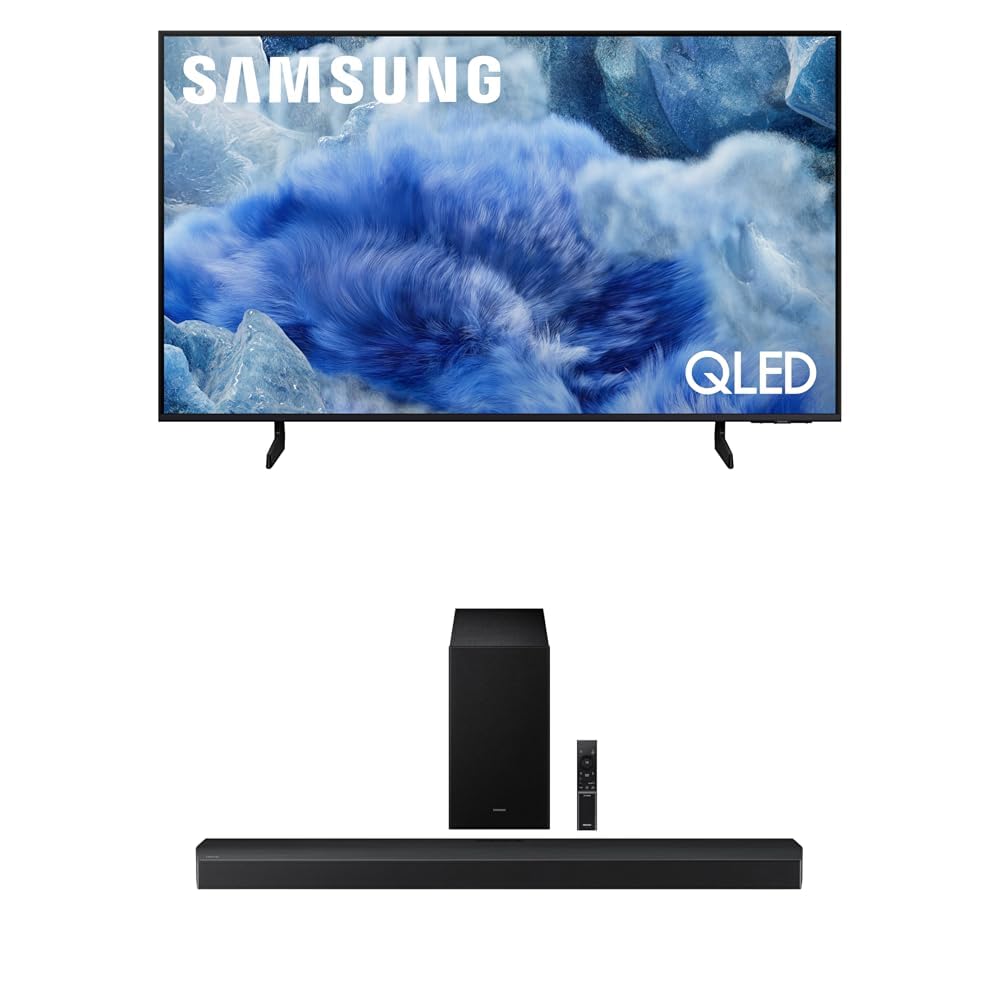 Samsung 43-Inch Class QLED Q8F 4K UHD Smart TV (2025 Model) Q4 AI Processor, 100% Color Volume with Quantum Dot, AirSlim Design + Samsung B-Series Soundbar HW-B750F 5.1 ch Subwoofer (2025 Model)