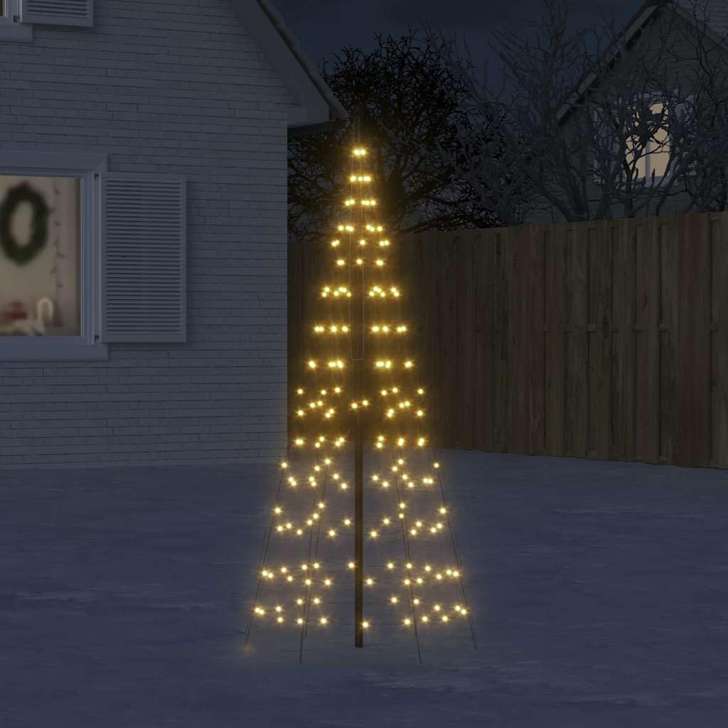 LED-Weihnachtsbaum 200 LEDs Warmweiß 180 cm Kupfer Eisen mit 8 Lichteffekten USB Stromversorgung für Fahnenmast Garten Balkon Terrasse Innen Außen Weihnachtsbeleuchtung