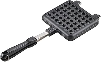 Yoshikawa SJ2275 Waffle Maker, Hot Single, Fluorine Processed, For Gas Fire, Black, 13.6 x 5.6 x 1.3 inches (34.5 x 14.3 x 3.2 cm)
