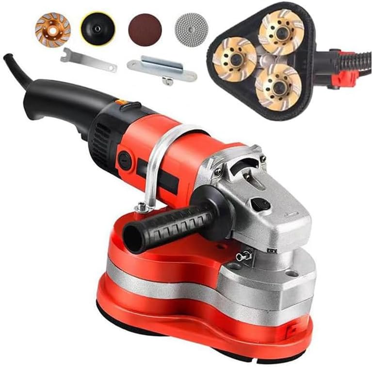 Floor Grinding Machine & Angle Grinder, 6 Variable Speed Concrete Sander with Extendable Handle for Wall Planing and Surface Grinding