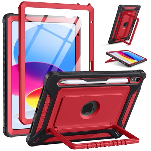 Akkerds for iPad A16 case 11th Generation 11 Inch 2025 - for iPad 10th Generation case 10.9 Inch 2022 with Pencil Holder - Screen Protector and Kickstand - Heavy Duty Rugged Protective Cover