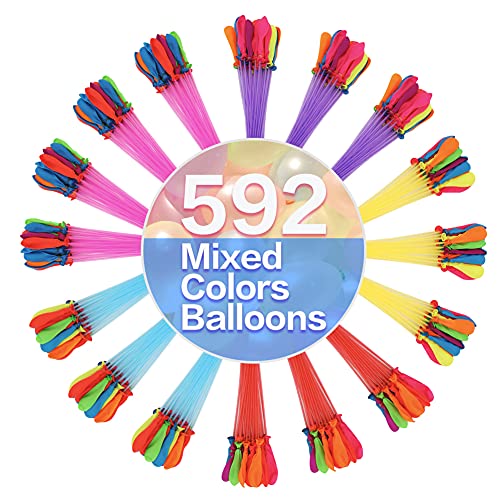 Water Balloons for Kids Girls Boys Balloons Set Party Games Quick Fill Water Balloons (592 Pack) Swimming Pool Outdoor Summer Fun