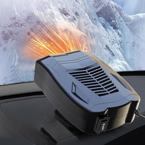 WEQNGIU - Riscaldamento per auto, portatile, 12 V, riscaldamento rapido, defogger per parabrezza, base girevole a 360°, spina nell'accendisigari per l'inverno