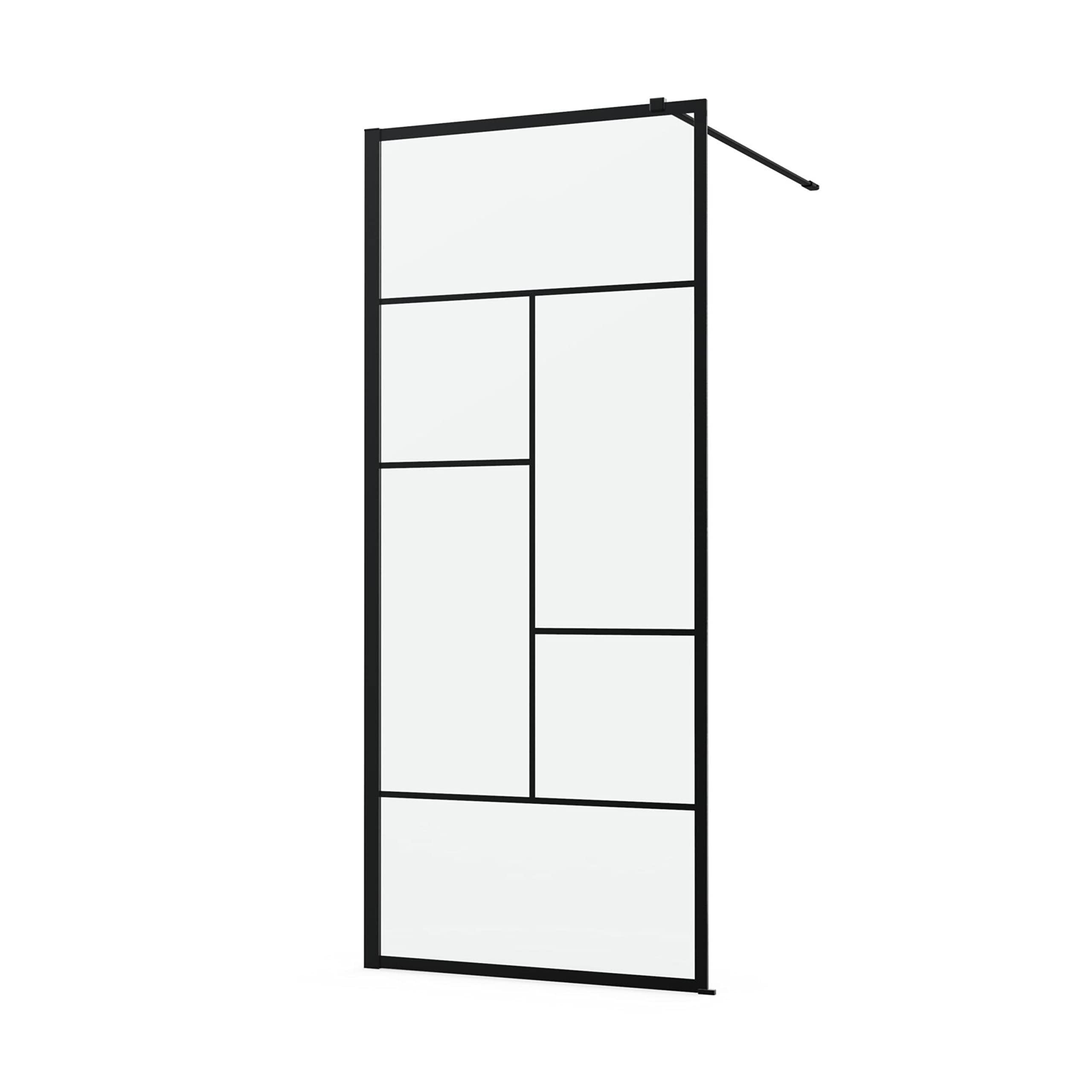 SENSEA Studio Duschabtrennung 90x200 Cm – Industriestil Glas Mit Schwarzem Aluminium
