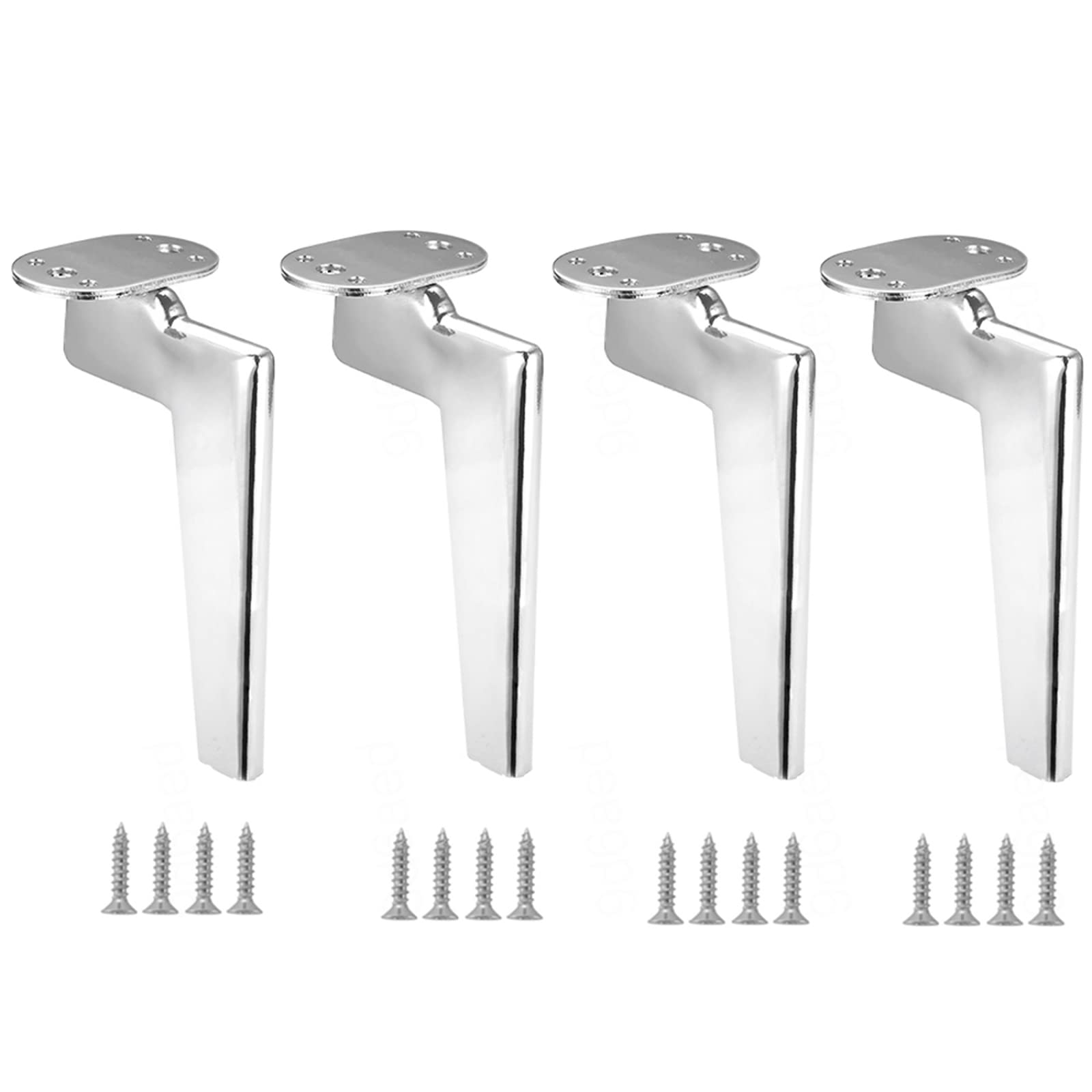 Yqolg87 Silver Metal Furniture Legs,Cabinet Support Feet,Modern Style Diy Replacement Sofa Legs,(-4 Pieces) For Chairs,Stools,Wardrobe,Nightstand,With Screws,17Cm/6.7In