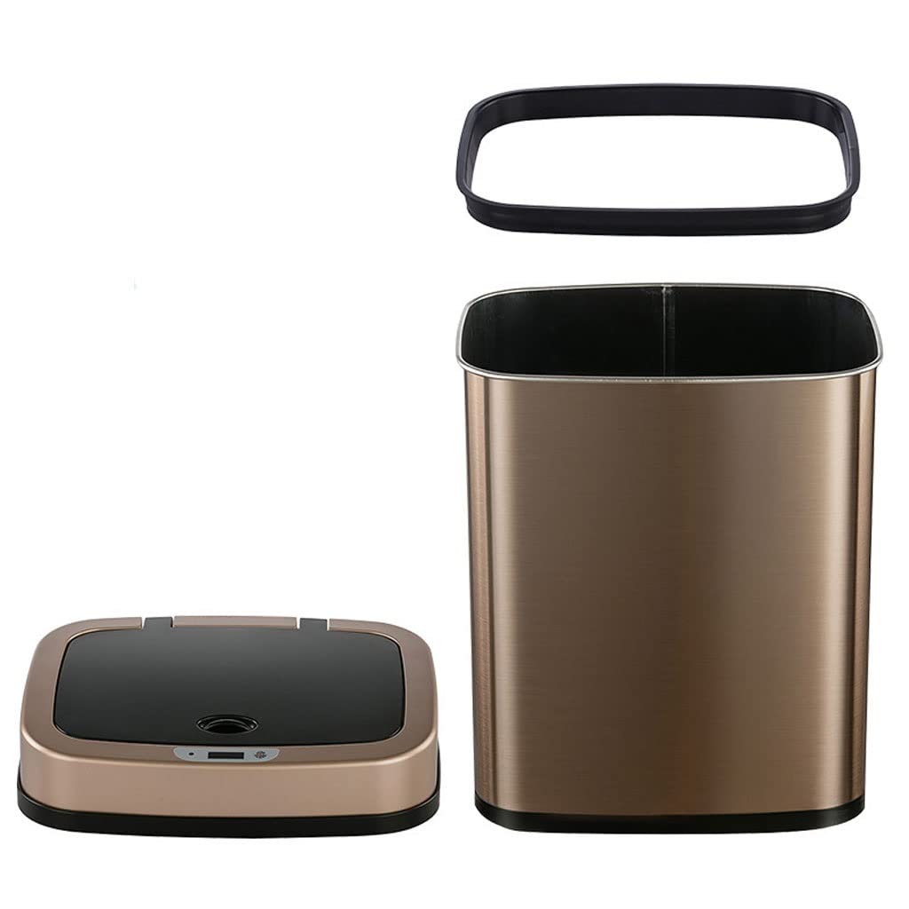 Pattumiera Home Business Office Smart Home Pattumiera Acciaio Inossidabile Induzione Automatica Soggiorno Camera da Letto Ufficio Deposito rifiuti Cucina s