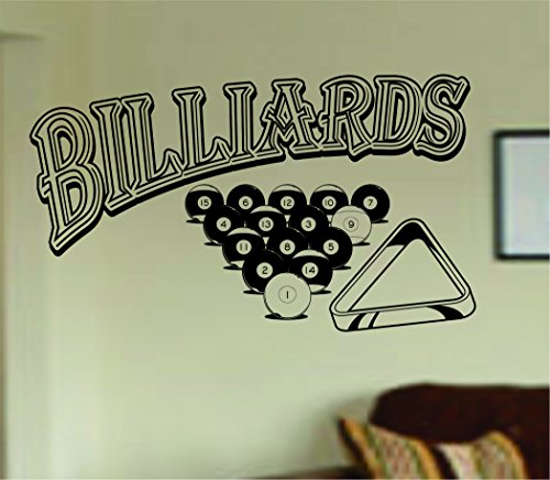 Dabbledown Decals Billiards Logo Pool Balls Billiards Snooker Cue and Rack Version 101 Vinyl Wall Decal Sticker Art Sports