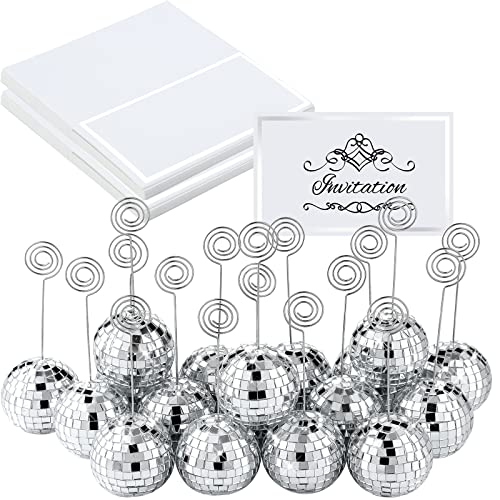 Maitys Lot de 180 porte-cartes en forme de boule disco pour numéro de table, photo, photo, nom et nom - Pour Noël, fête de mariage (5,1 cm)