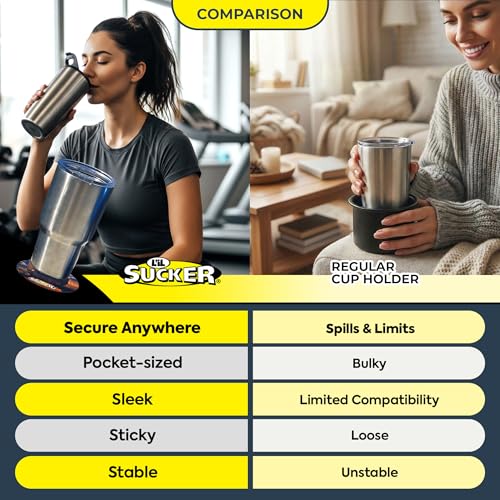 Image of L'il Sucker Suction Rings Suction Cup Holder Anti-Spill Can Drink Holder for Boats, Trucks, ATVs, Home & Outdoors - Prevent Spills with Our Non Slip Cup Coaster - National Parks Pack of 2