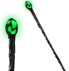 Spooktacular Creations Halloween LED Witch Staff Vintage Cane Light Up Magic Walking Cane Prop Stick Accessory for Halloween