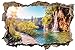 DesFoli Natur Landschaft 3D Look Wandtattoo 70 x 115 cm Wanddurchbruch Wandbild Sticker Aufkleber D360