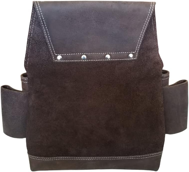 R Dawg Top Grain Leather Framing Tool Pouch - Speed Square Slot - Designed for Non Dominant Side - 5 Pockets - 3 Inch Belt Slit - Extra Thick Durable Leather : Tools & Home Improvement