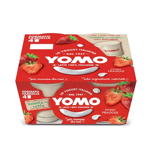 Yomo Yogurt Intero Fragola 100% Naturale, 4x125g