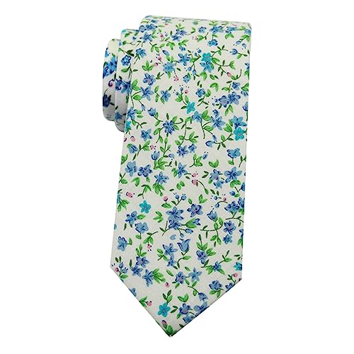 Image of Mantieqingway Men's Skinny Tie, Cotton Floral Ties for Men Wedding Necktie for Groom, Groomsmen, Missions, Dances