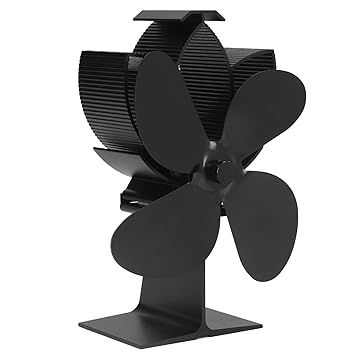 Heat Powered Fan, Automatic Operation 4 Blades Sturdy Durable Fireplace Fan for Kitchen for Home