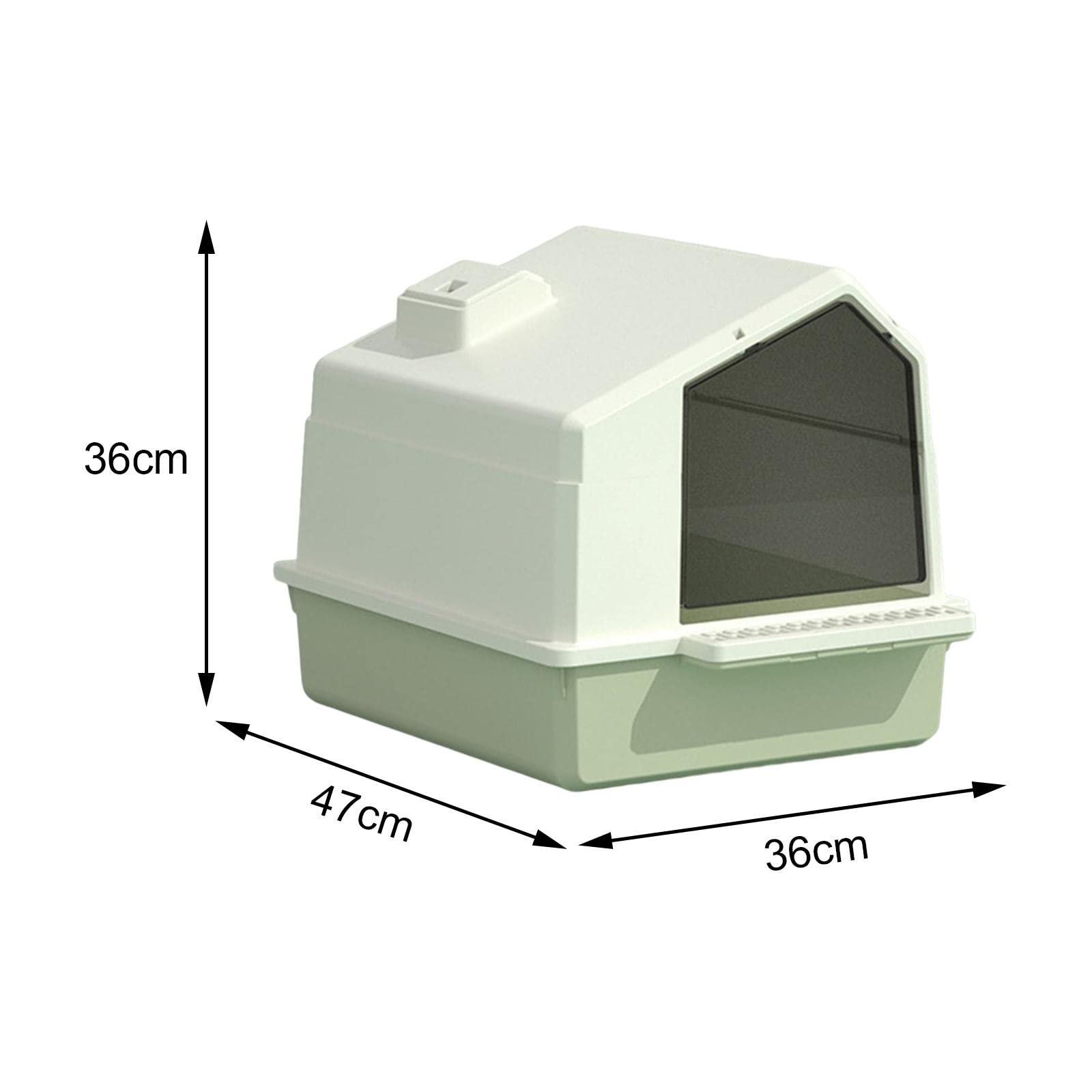 Arenero Cerrado para Gatos con Tapa, Protector contra Salpicaduras, Cajón, Pala Y Accesorios. Fabricado en Polipropileno para Un Uso Sencillo, Verde