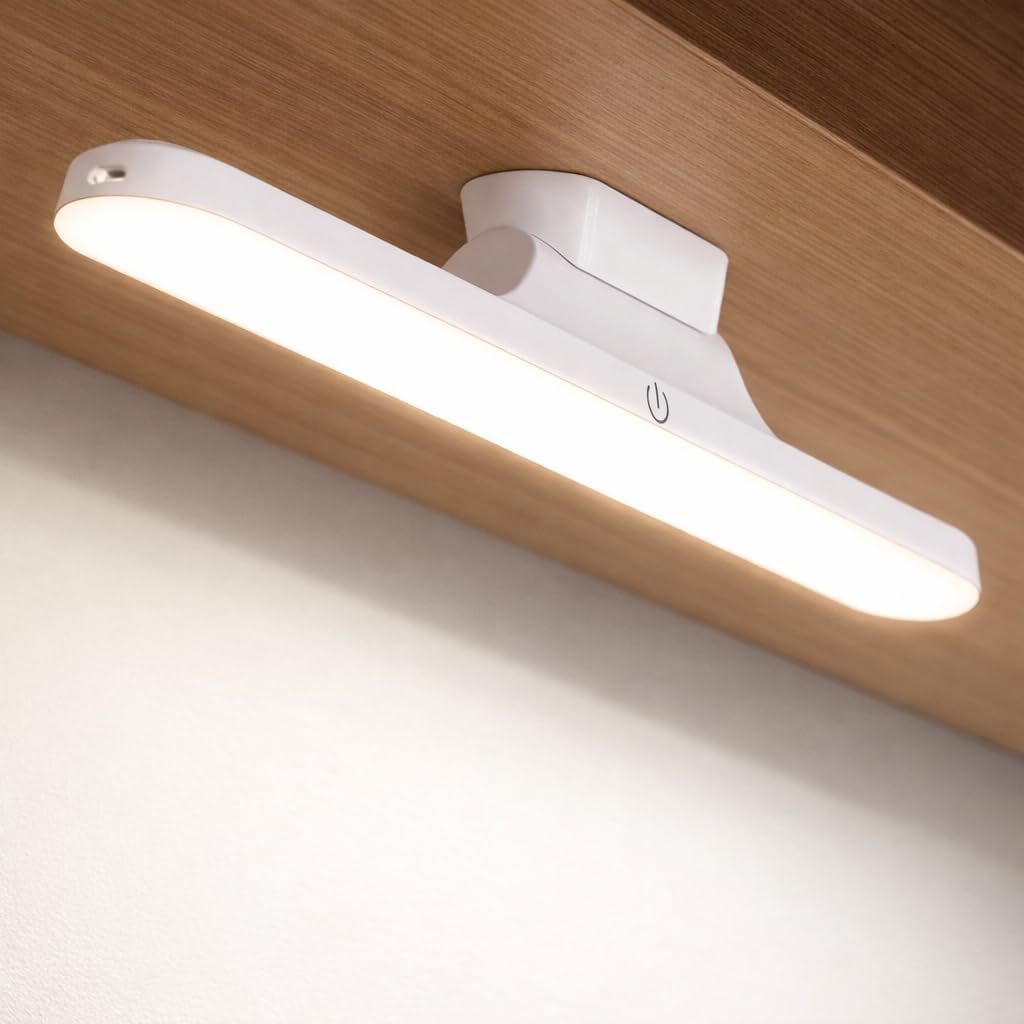 Slim LED Under Cabinet Light 30cm Rechargeable Magnetic Light Bar with 3 Color Modes Dimmable Touch Control 2000mAh Battery for Kitchen Closet Wardrobe Bedroom Mirror Lighting-image-10