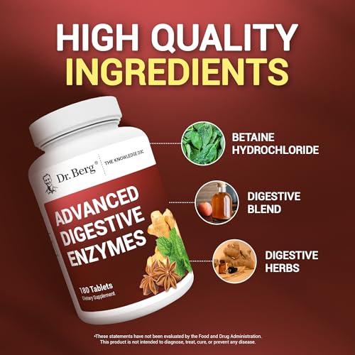 Dr. Berg Advanced Digestive Enzymes with Apple Cider Vinegar - Includes Digestive Health Ingredients Like Betaine Hydrochloride (HCI), Ginger Root & Peppermint Leaf - 180 Tablets - Image 6