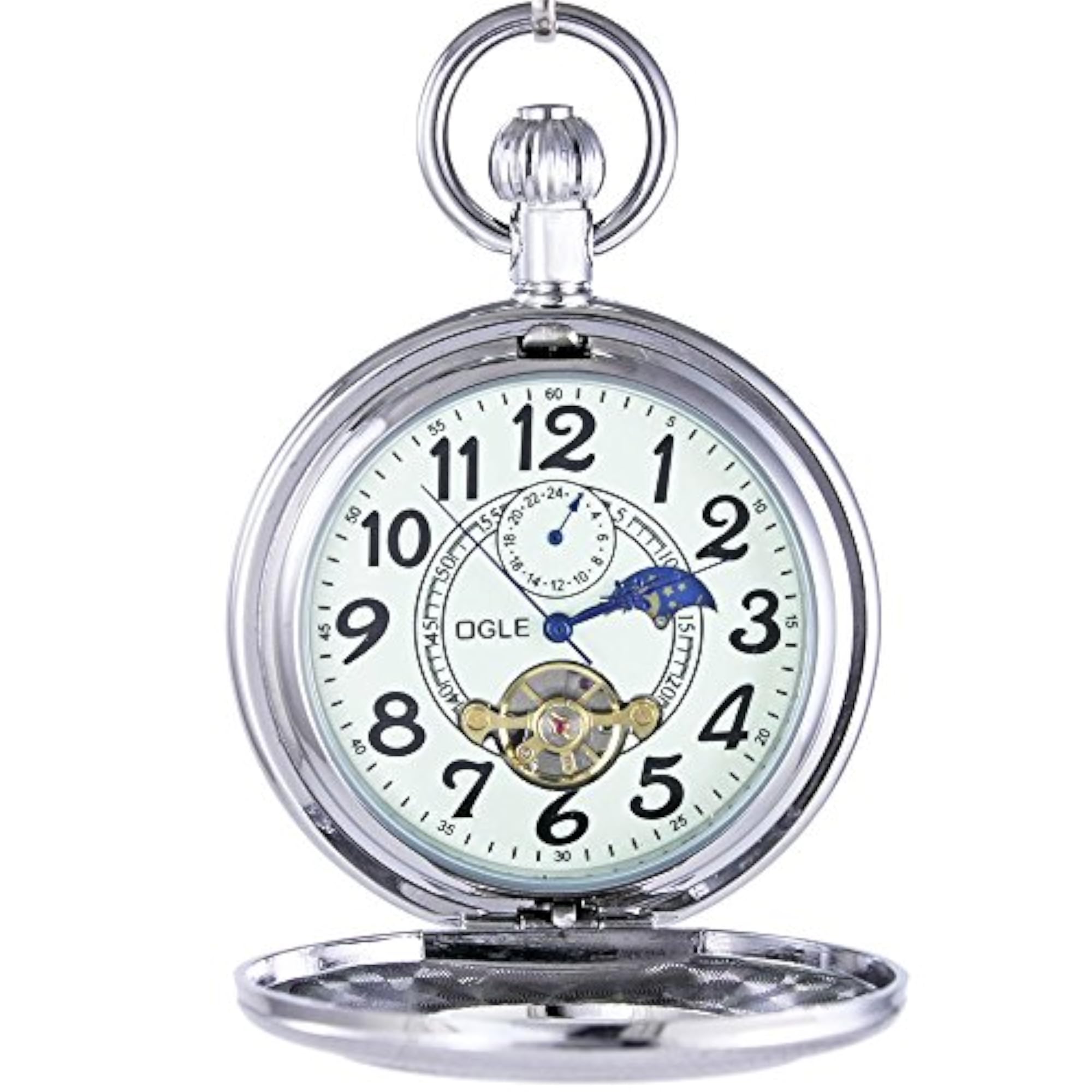 Waterproof Luminous Tourbillon Pocket Watch, Automatic Mechanical
