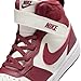 Nike, Unisex Kids, Court Borough Mid 2 (Little Kid), Soft Pearl/Dark Team Red, 1 Little Kid, Medium