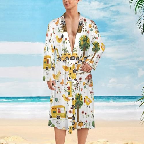 Farm Animals Funny Men's Robe Soft Lightweight Bathrobe Long-sleeve Spa Robes2