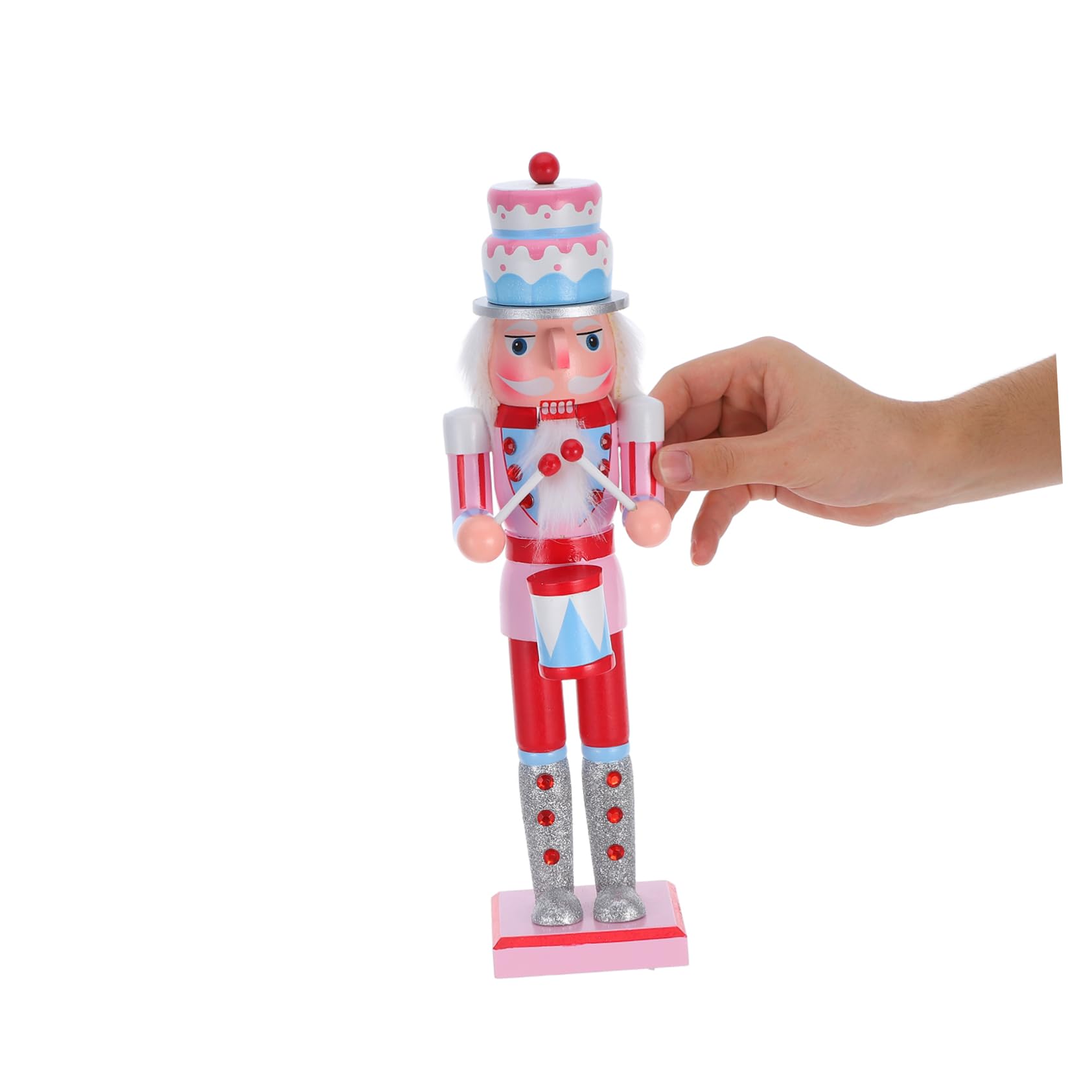 Zerodeko Holz Nussknacker Figur Rosa Bonbon Design für Weihnachts Dekoration Heim und Büro Party Zubehör Tisch Dekoration