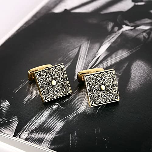 Mancuernillas cuadradas de acero inoxidable para hombre miniatura 3