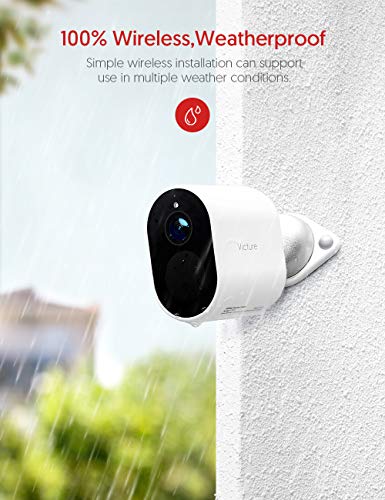 Victure Wireless Security Camera System,1080P Home Security Camera System, Rechargeable Battery 180-Day Battery Life, Face Recognize, IP65 Weatherproof, HD Night Vision, 2-Way Audio, Cloud Service