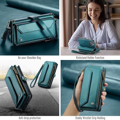 Étui portefeuille iPhone 16 Pro protection RFID et fermeture éclair - 7