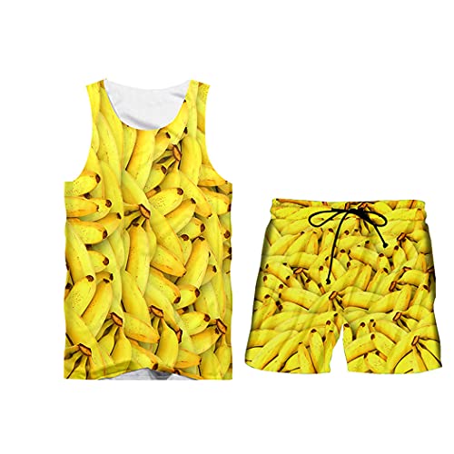 Combinaison 2 pièces fruit banane ensemble vêtement ample taille XXXL pour un été sans gêne