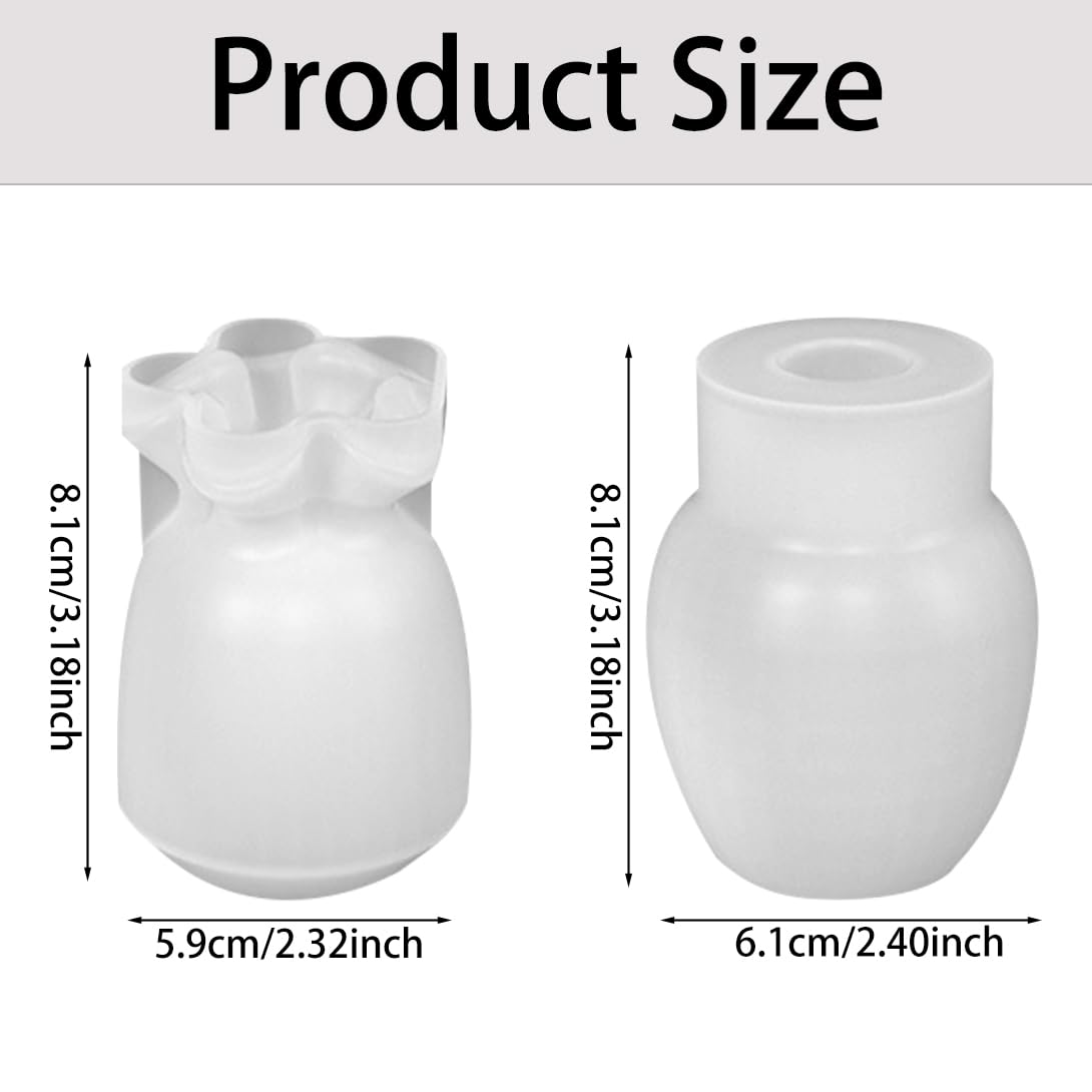Koonafy 2-teilige Vase Silikonformen - DIY Blumenvasen Für Harz & Epoxid Gießformen