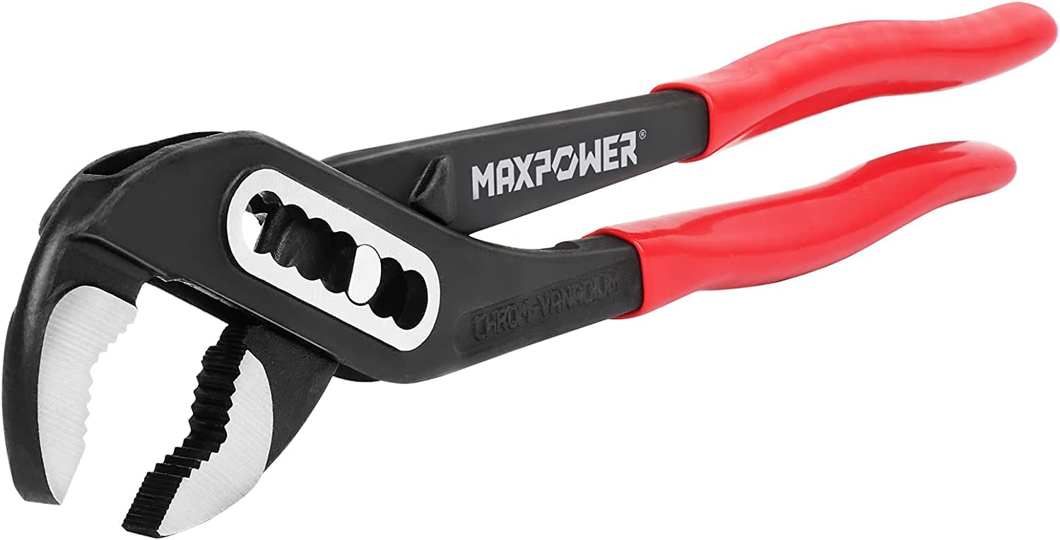 MAXPOWER Pince Multiprise Réglable 250mm – Ouverture 90mm, Acier Cr-V, Antidérapante, Pince Plombier Professionnelle pour Tuyaux & Écrous