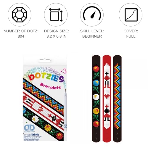 Image of DIAMOND DOTZ Dotzies - Ethnic Diamond Painting Kits for Kids - Diamond Art Kits a Relaxing Creative Craft Kit with Dotz Gems