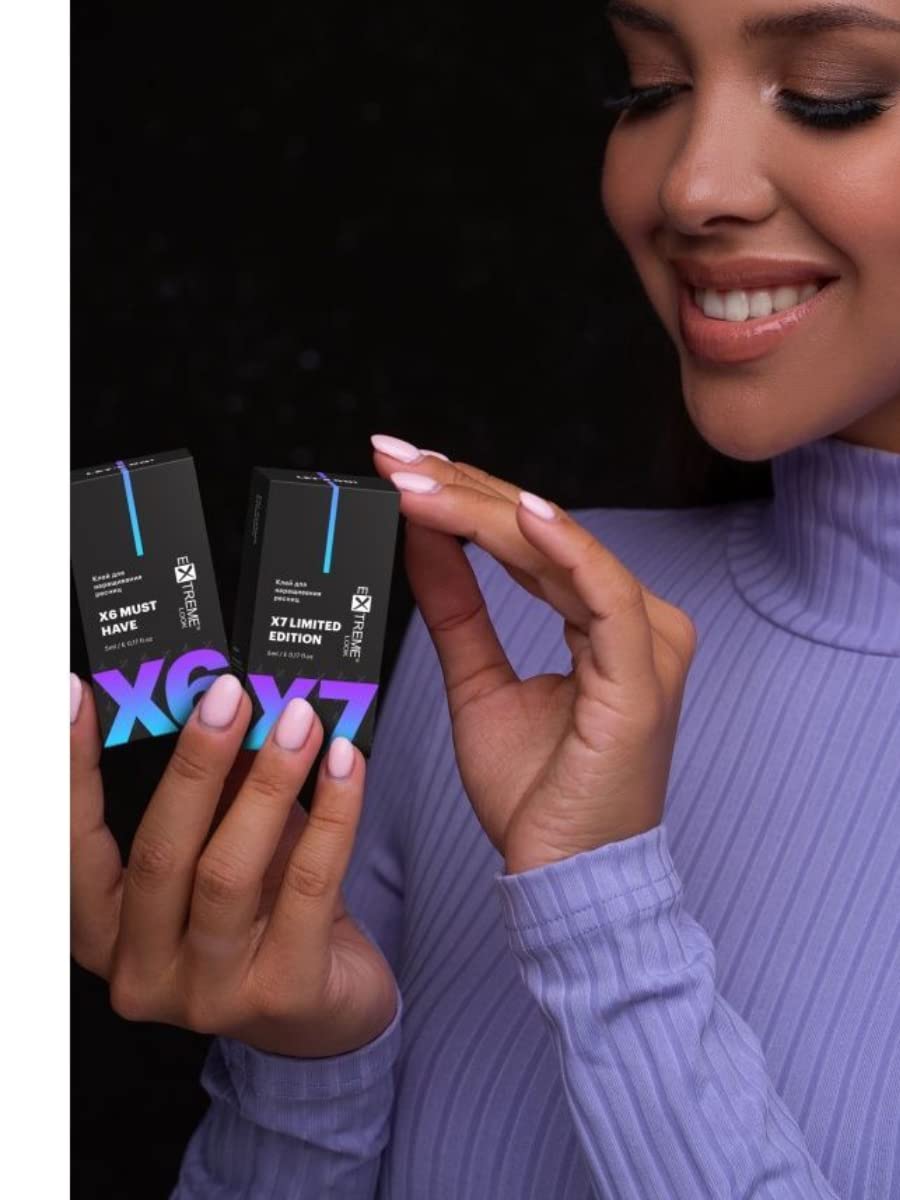 Colla Professionale per Extension Ciglia EXTREME LOOK "X7" 5ml | Adesivo Ciglia Finte Resistente e Veloce | Adesione in 1 sec. | Durata fino a 8 settimane | Universale | per "One to One" e "Volume" |