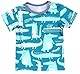 Aquarti Baby Jungen Bade-Set Zweiteiliger Kinder Badeanzug T-Shirt Badehose UV-Schutz, Farbe: Krokodile Blau/Grau, Größe: 92